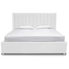 EKONOMODO COLOMBIA - Combo Cama King 200x200x140 + Puff Baul con Colchon Pillow Julieta Blanco