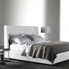 EKONOMODO COLOMBIA - Combo Cama King 200x200x140 con Colchon Pillow Marfil Blanco