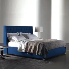 EKONOMODO COLOMBIA - Combo Cama Doble 140x190x140 con Colchon Pillow Marfil Azul