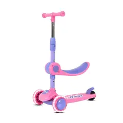 QMAX - Tri Scooter 2 En 1 Sit And Scoot Girl Rosado