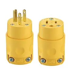 LEVITON - Toma + Clavija 515 Amarilla 15A 2P +3H