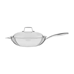 TRAMONTINA - Wok Grano de Acero Inoxidable con Tapa 32 cm 5.2 L