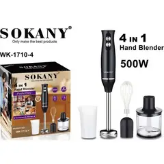 52 BITS - Batidora De Inmersión 4 En 1 Sokany 500W Coloe Negro