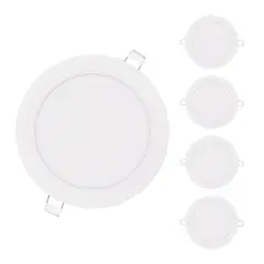 GENERICO - Set x5 Panel Led 18w Incrustar Embutir Redondo Luz Blanca Certifica