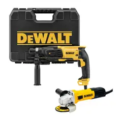 DEWALT - Taladro Rotomartillo SDS-Plus 800w 2.9j 1500rpm 2.6k + Pulidora 4- 1/2pg 750w 12000rpm Ultradelg.