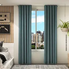 REGGIA - Set X2 Cortinas De Tela 140X220 Cm Azul