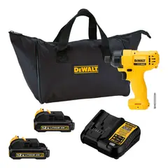 DEWALT - Combo Atornillador de Impacto Inalámbrico Ion-litio de 1/4" 12V Max + 2 Bat + Cargador