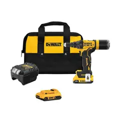 DEWALT - Kit Remarchadora de 1/4 Pulgada 6.4 mm sin Carbones + 2 Baterías 2Ah + Cargador + Bolsa
