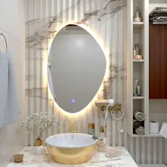 FAYENZA - Espejo Decorativo Sirius Con Luz Led Profesional Encendico Touch Dimerizable