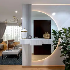 FAYENZA - Set Decorativo Espejo Media Luna + Consola + Listones