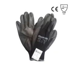 SUPERIOR - Guante Nylon Negro C/capa Poliuretano Negro 7" Set x 10