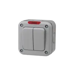HALUX - Interruptor Doble Para Intemperie Ip66 / 15 A