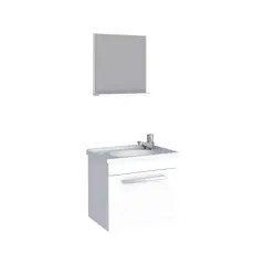 MULTIMUEBLES - Mueble para Baño Agata Blanco Con Lavamanos y Espejo