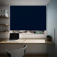 REGGIA - Cortina Enrollable Blackout 100X180Cm Azul