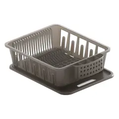 CASA BONITA - Escurridor Platos con Bandeja Maxi Traslucido Gris