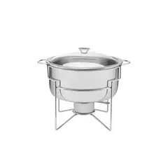 TRAMONTINA - Samovar Redondo en Acero Inoxidable con Tapa de Vidrio 28cm 7l