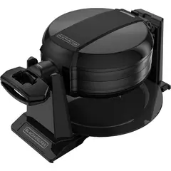 BLACK+DECKER - Waflera Doble 1250 W con sistema giratorio y placas antiadherentes