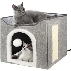 undefined - Cama Térmica Plegable para Gatos con Almohadilla Caliente