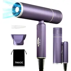 7MAGIC - Secador de Pelo Plegable Iónico, 2 Velocidades y 2 Niveles de Calor
