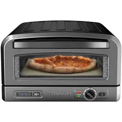 CUISINART - Horno para Pizza de Encimera CPZ-120BKS Acero Inoxidable Negro 1800W