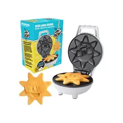 CUCINAPRO - Mini Waflera Rise & Shine Diseño de Sol Placas Antiadherentes 120V 400W
