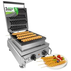 undefined - Waflera ALDKitchen Comercial 110V Acero Inoxidable 4 Waffles en Palo Forma de Árbol