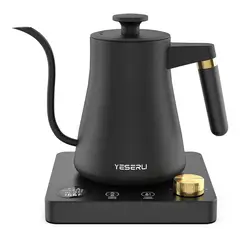 undefined - Hervidor Eléctrico de Cuello de Cisne YESERLI 1L 1200W Control de Temperatura Acero Inoxidable