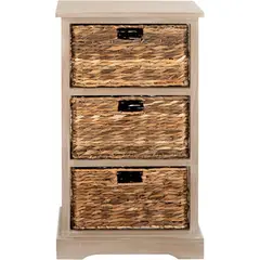 SAFAVIEH - Mesa de Almacenamiento Elegante con Cestas Estilo Wicker