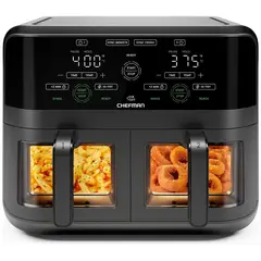 CHEFMAN - Freidora de Aire de 5.7L con Doble Cesta y Control Digital