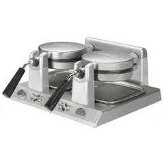WARING - Waflera Belga Comercial WW250 Doble Cabezal 2400W con Placas Antiadherentes y Control de Temperatura