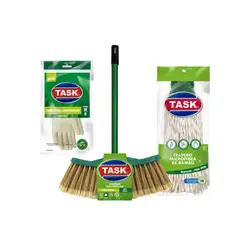 TASK - Pack Ecológico Escoba + Trapero + Guantes