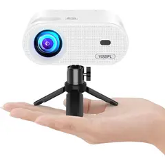 undefined - Mini Proyector Portátil VISSPL Full HD 1080P con Trípode Cine en Casa y Exteriores