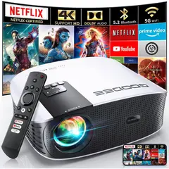 undefined - Proyector Inteligente GooDee 4K con WiFi 5G Bluetooth y Netflix Oficial