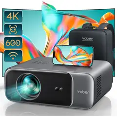YABER - Proyector 4K Pro V9 con WiFi 6 Bluetooth 5.2 y Enfoque Automático