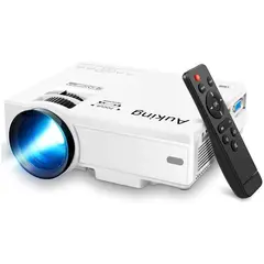undefined - Mini Proyector AuKing Full HD 1080P Cine en Casa 2024 HDMI USB AV Compatible con Smartphone y TV Box