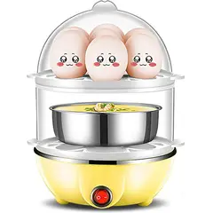 undefined - Cocedor de Huevos Eléctrico 2 Capas para Hervir y Pochar Huevos