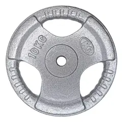 K6 - Disco Para Pesas Gym 10Kg Fitness Estándar Hierro Color Plateado