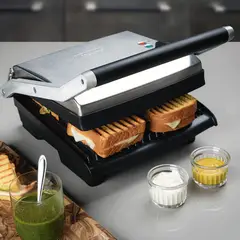 TRAMONTINA - Grill Electrico de Acero Inoxidable Con Bandeja Desmontable 127 V