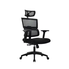 DIVIOFFICE - Silla de escritorio Giratoria Negro Australia con Cabecero