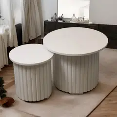 KAIU HOME - Mesas de Centro Moderna Blanca en Roble