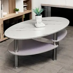 KAIU HOME - Mesa de Centro Oporto Blanca Y Gris 120X50 Cm