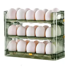 52 BITS - Organizador Dispensador de Huevos X30 Soporte Contenedor Nevera Transparente