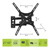 ELECTRIC LINE - Soporte Tv Ajustable Doble Brazo 21" a 65" Abre Hasta 38 cm