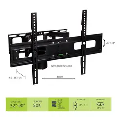 ELECTRIC LINE - Soporte Tv Ajustable Doble Brazo 32" a 90" Abre Hasta 35 cm