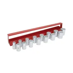 URREA - Juego de Copas 15 Piezas 10 mm a 24 mm Cuadro 1/2'' Organizador