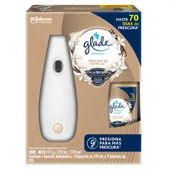 GLADE - Ambientador Automático Aparato + Repuesto Abrazos de Vainilla