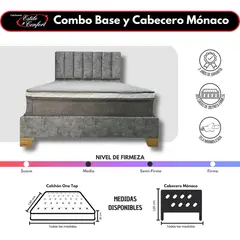ESTILO Y CONFORT - Combo Sencillo 100x190 basecama + Cabecero + Colchón Onetop