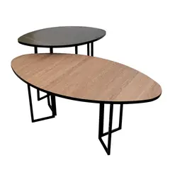 JUST HOME COLLECTION - Set X2 Mesa Coffee Melanina/Hierro