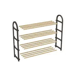 ESTRA - Zapatero de 4 Niveles 64x51x18 cm Madera Pino con Soporte Negro