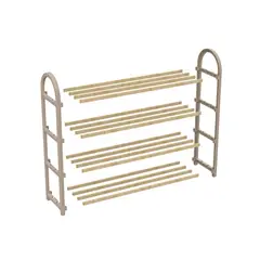 ESTRA - Zapatero de 4 Niveles 64x51x18 cm Madera Pino con Soporte Beige